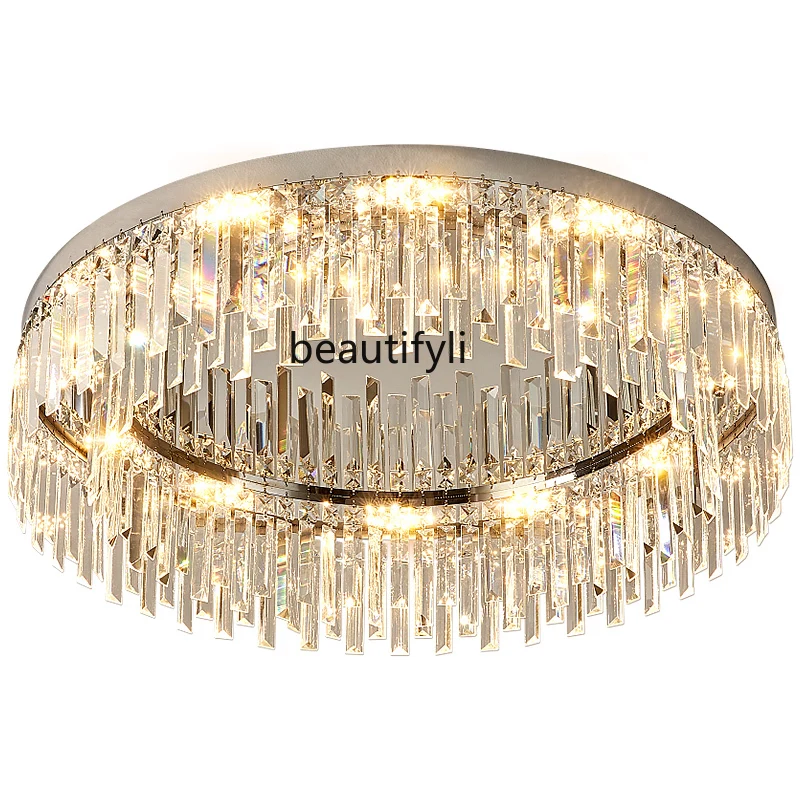 

LBX Light Luxury Living Room Crystal Lamp Ceiling Light Bedroom Dining-Room Lamp Atmospheric Room Master Bedroom Lighting