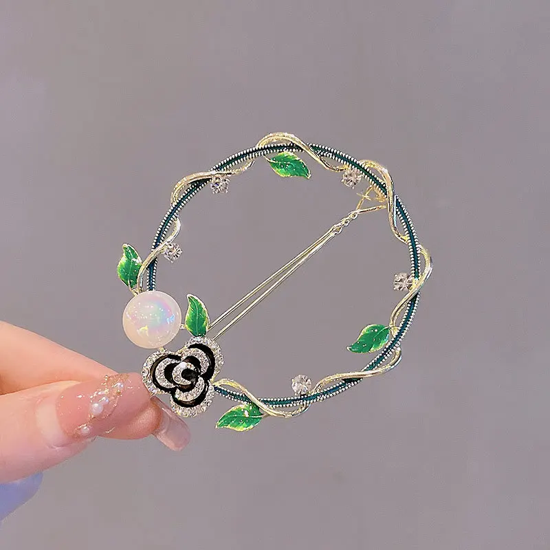 

Заколка для волос в виде камелии, застежка-лягушка, 2022