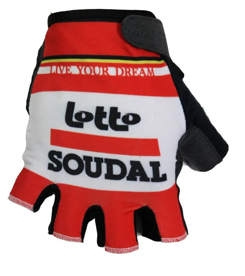 

2016 LOTTO SOUDAL TEAM RED ONE PAIR CYCLING BIKE HALF FINGER GLOVES BICYCLE GEL GLOVE SIZE:M-XL