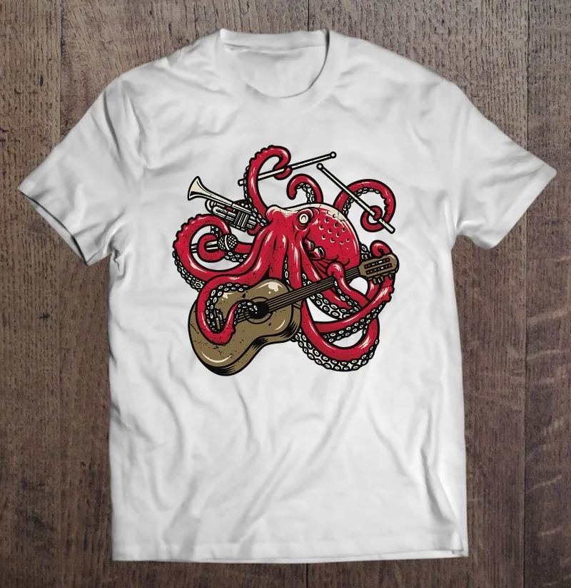 

Гибкая Мужская футболка с музыкальным принтом в стиле «Осьминог»