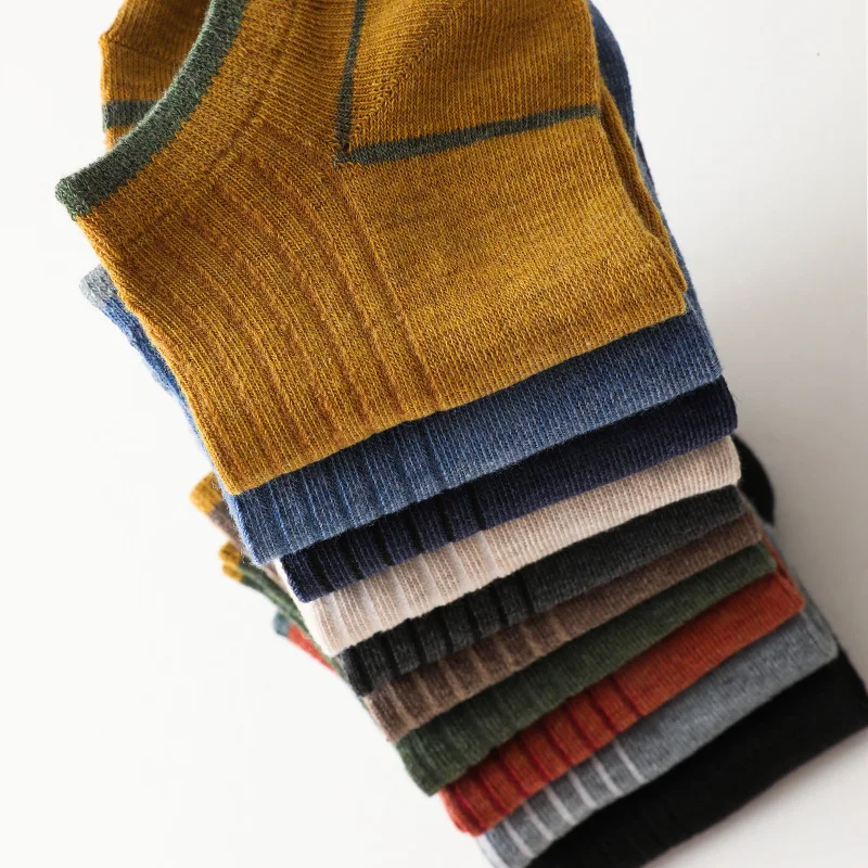 5 Pairs Men Cotton Short Socks Breathable Casual Comfortable Preppy Style Men Socks Invisible Outdoor Travel Sport Ankle Socks