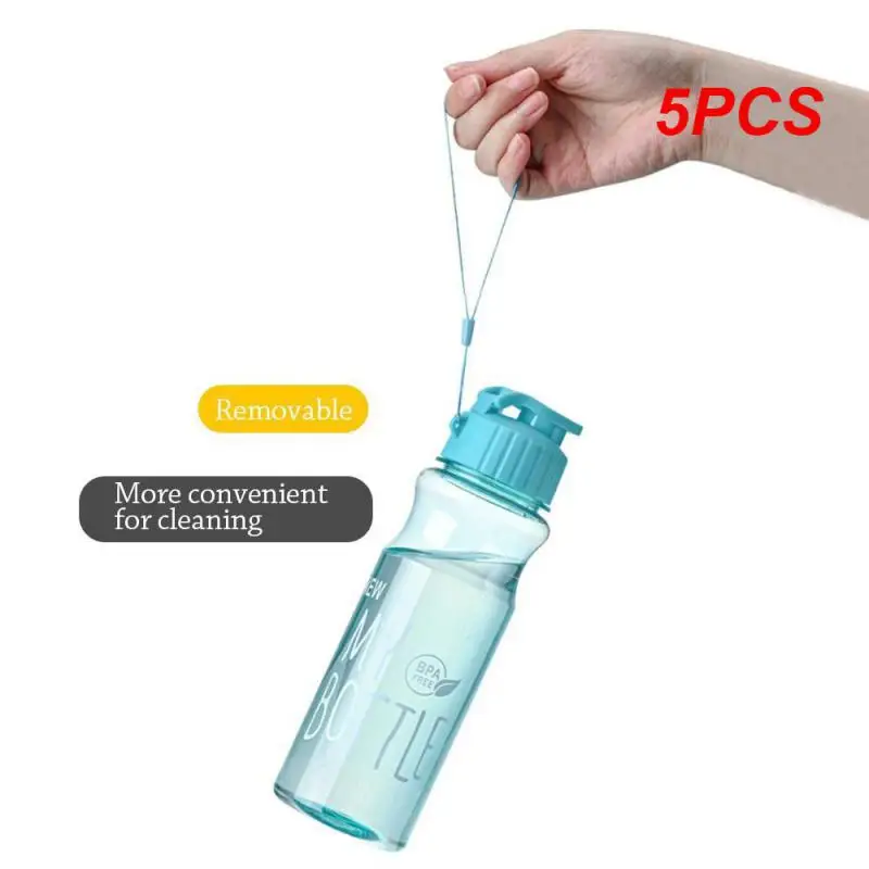 

5PCS Water Cup Sport Water Bottle Couple Water Cup Plastic Portable Water Container Anti-drop Outdoor Rope Water Bottl Gift Mug