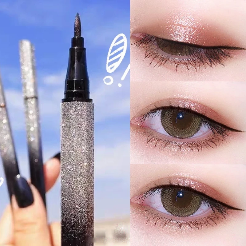 

Black Long-lasting Liquid Eyeliner Sponge Tip Quick Drying Waterproof Not Blooming Smooth Eyeliner Pencil Beauty Makeup Tools