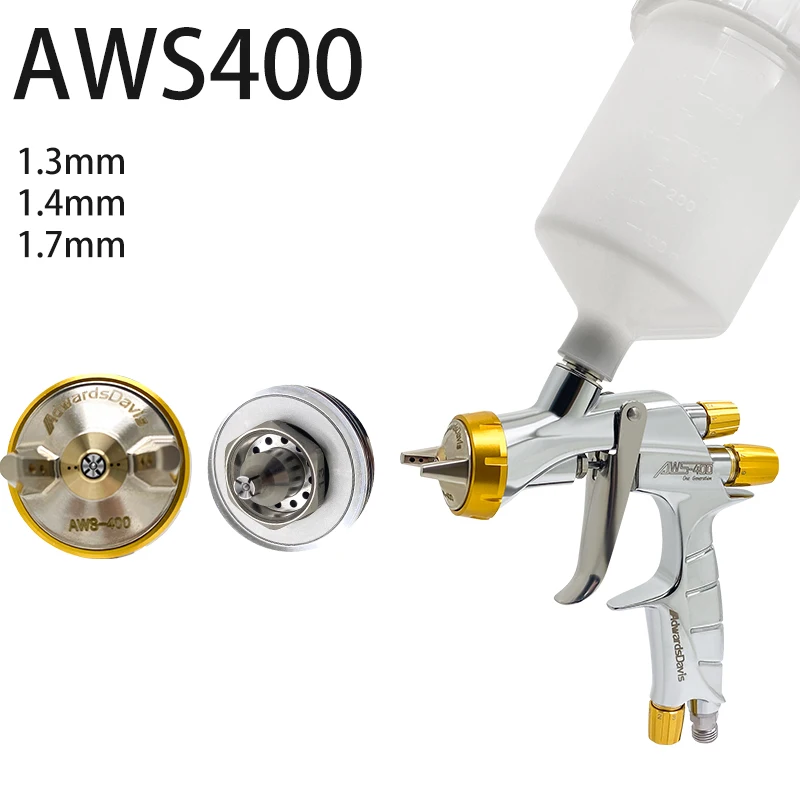 Фото Автомобильный краскопульт - Высокоэффективный распылитель AWS400 HVLP с соплом «Цветок сливы» 1.3/1.7 для финишного покрытия, прозрачного лака и краски на водной основе №2