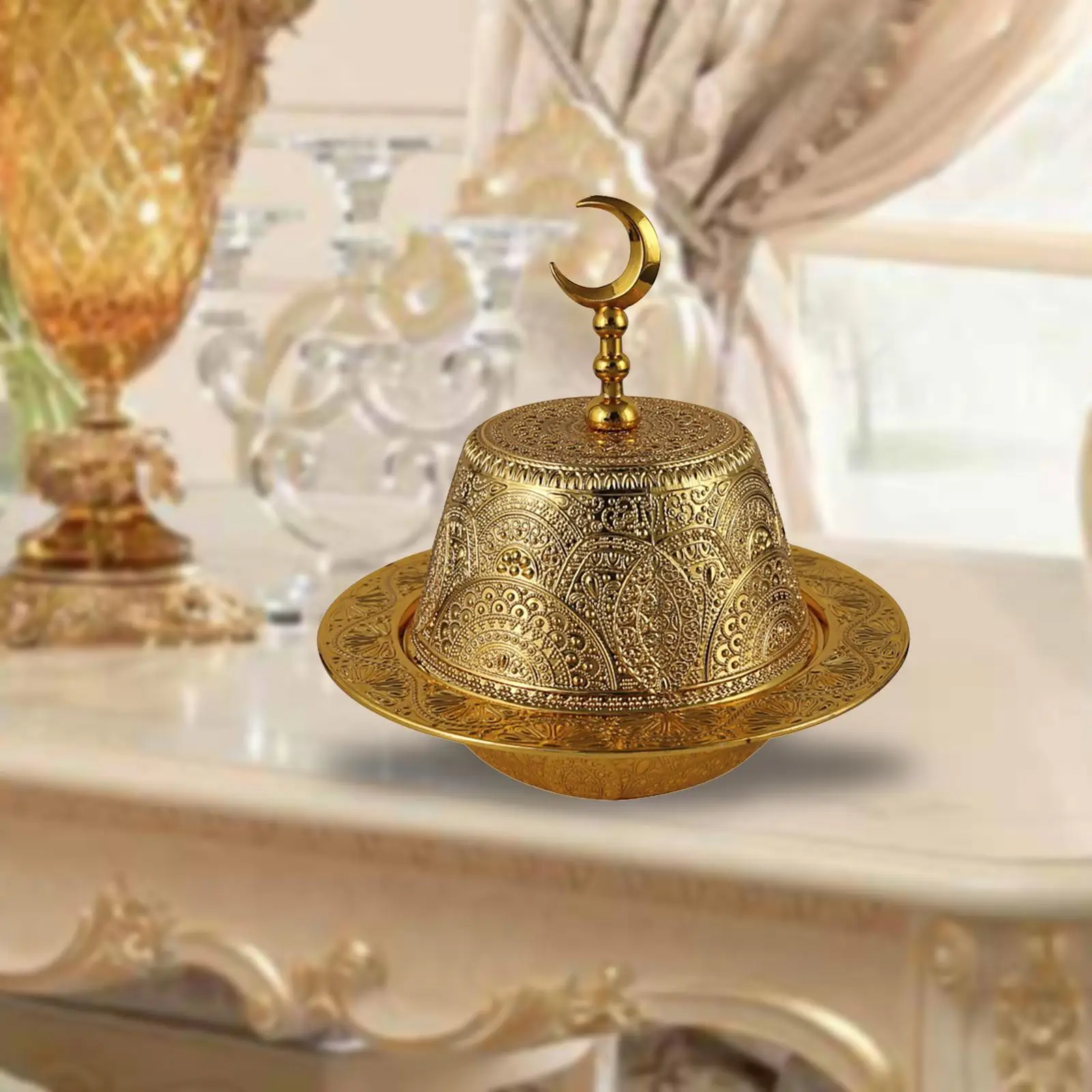 Сервировочное блюдо с крышкой металлические украшения для Рамадана товары