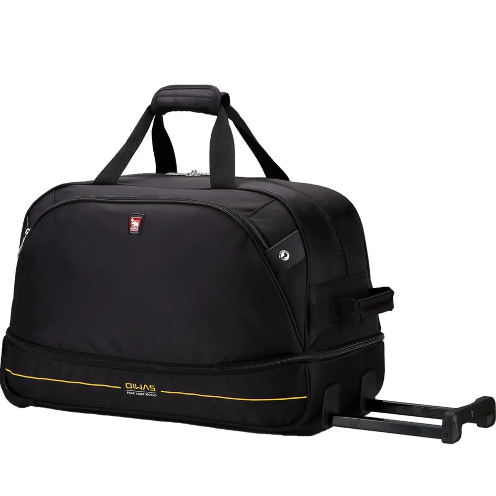 

Small Rolling Duffle Bag with Wheels 22" Carry-on Luggage Tote Suitcase, Black