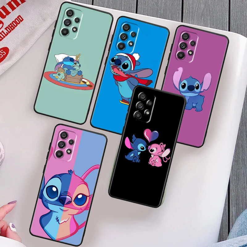 

Anime Stitch Cute Art Phone Case For Samsung A53 A52 A33 A32 A51 A71 A21S A13 A73 A50 A22 A23 A03 S A72 A54 A12 5G Black