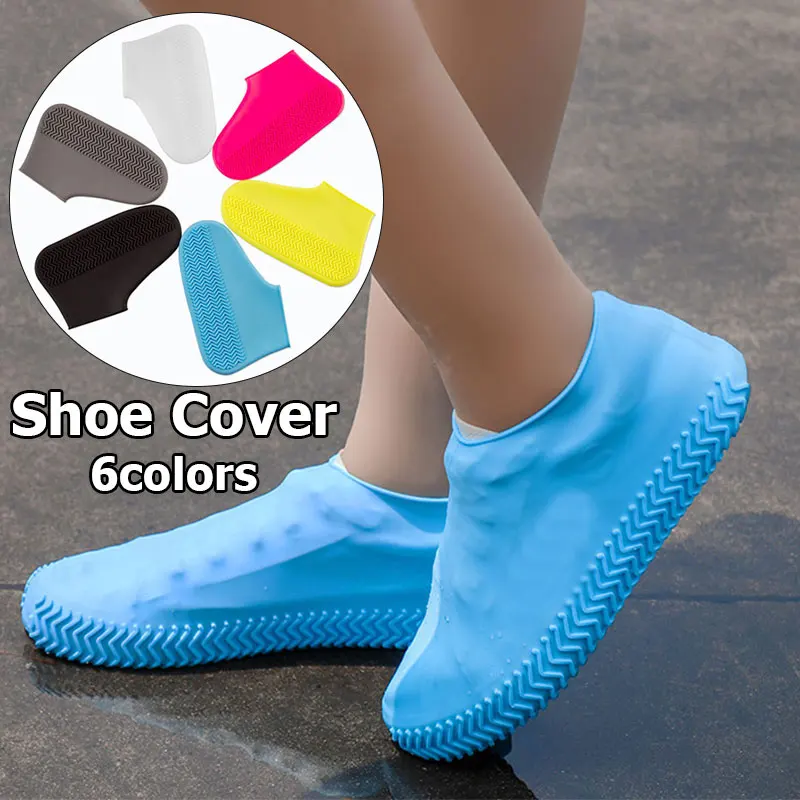 

1Pair Waterproof Shoe Covers Reusable Rain Shoes Covers Unisex Shoes Protector Anti-Slip Rain Boots Pads For Rainy Day