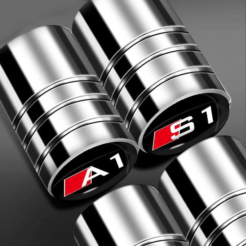 4Pcs/Set Metal Car Wheel Tire Valve Caps Decorate Stems Covers For Audi Sline RS A8 A1 A3 A4 A5 A6 A7 Auto styling Accessorie | Автомобили