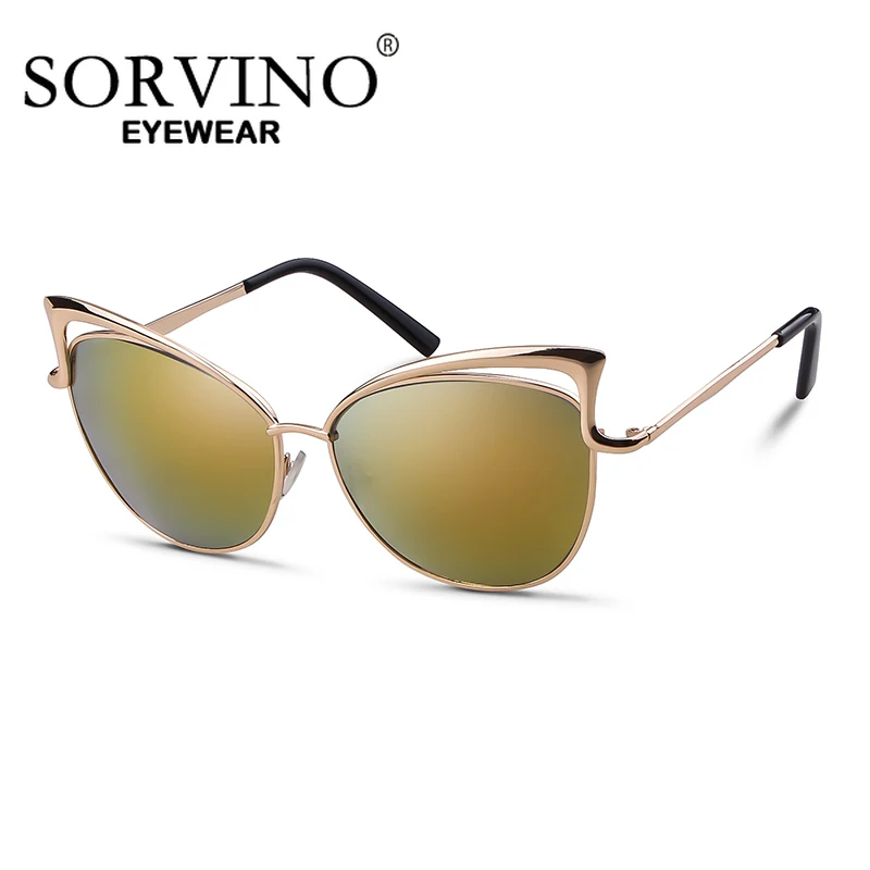 Солнцезащитные очки SORVINO кошачий глаз женские брендовые дизайнерские зеркальные