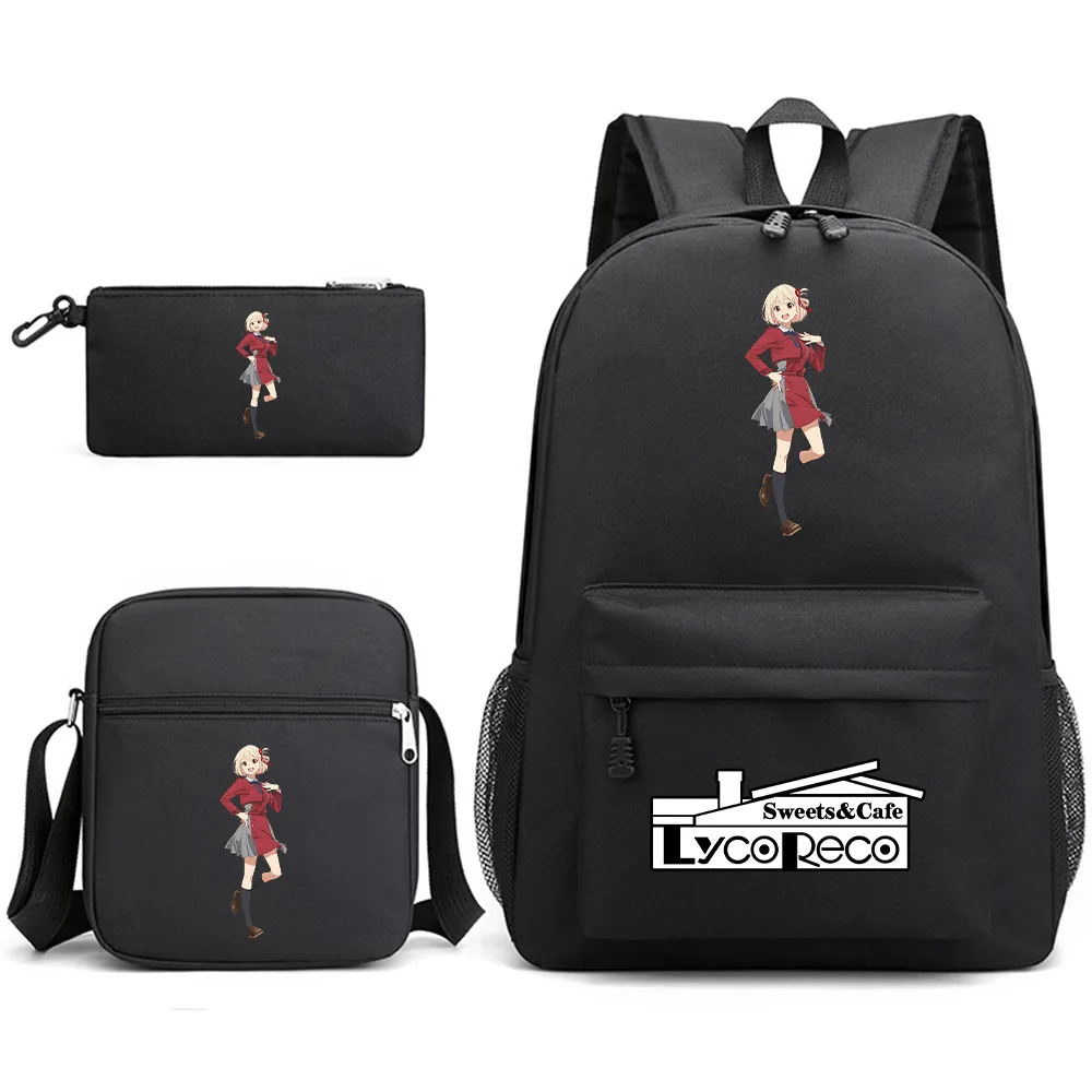 

Trendy Creative Lycoris Recoil Print 3pcs/Set pupil School Bags Laptop Daypack Backpack Inclined shoulder bag Pencil Case