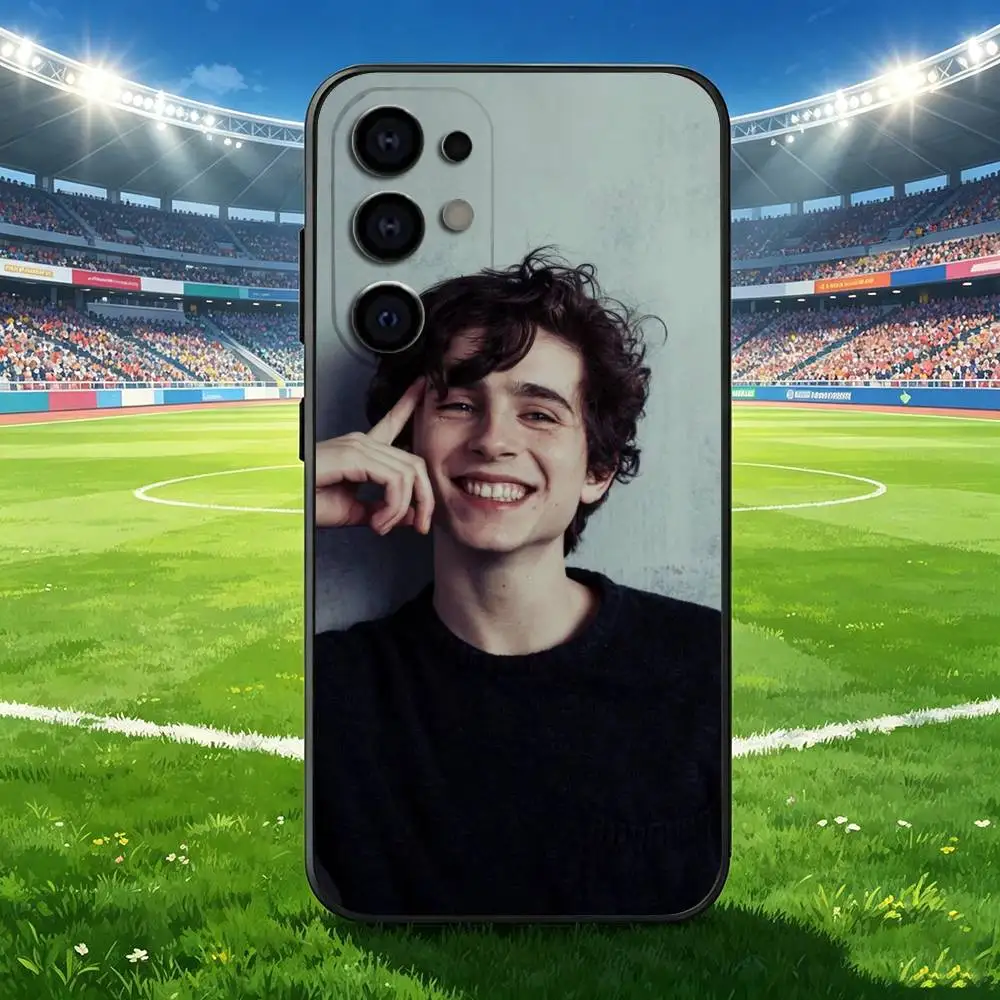 Фото Стильный чехол для телефона с изображением молодых звезд C-Chalamet-et для Samsung S 25,24,23,22,30,21,10,9,Ultra,Plus,Lite,FE,4,5 G, черный, силиконовый №3
