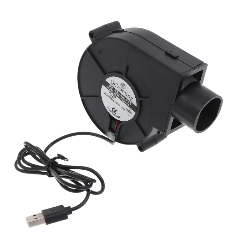 

BBQ Fan 9733 Air Blower 97x97x33mm USB 5V Large Air Flow for Dc Brushless Fan with Air Duct and Cable for Camping BBQ