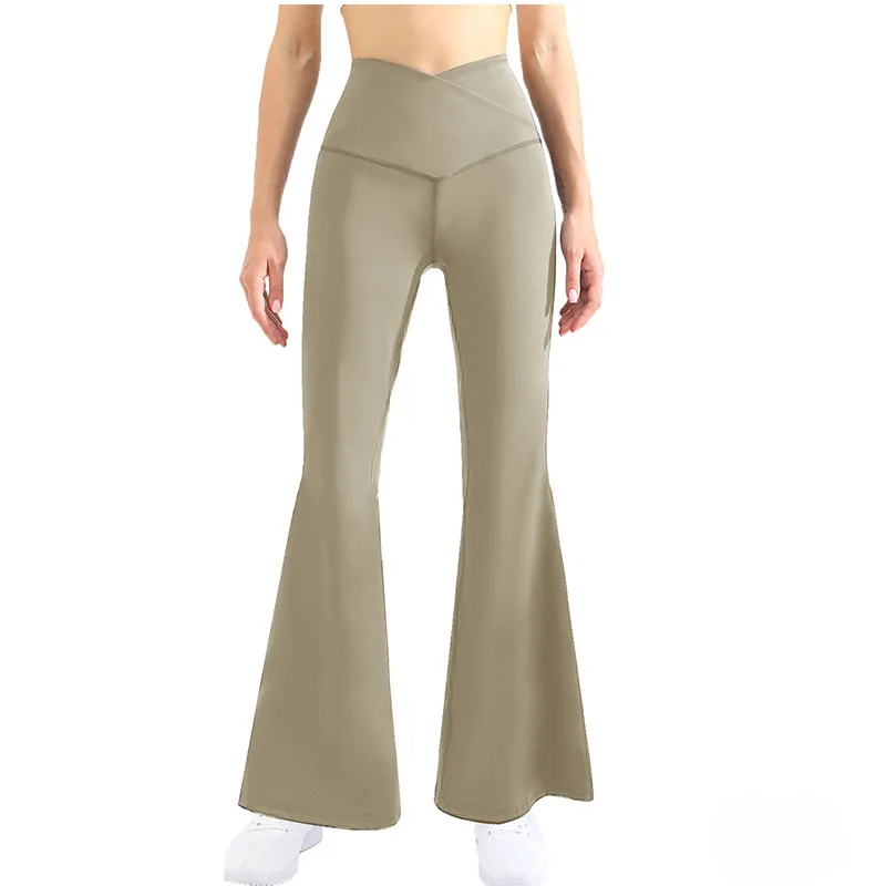 Yoga pants women wide leg trousers Leggings for fitness spandex Nylon High Waist Crossover V Sport Nude Hip Lift Yoga Flared