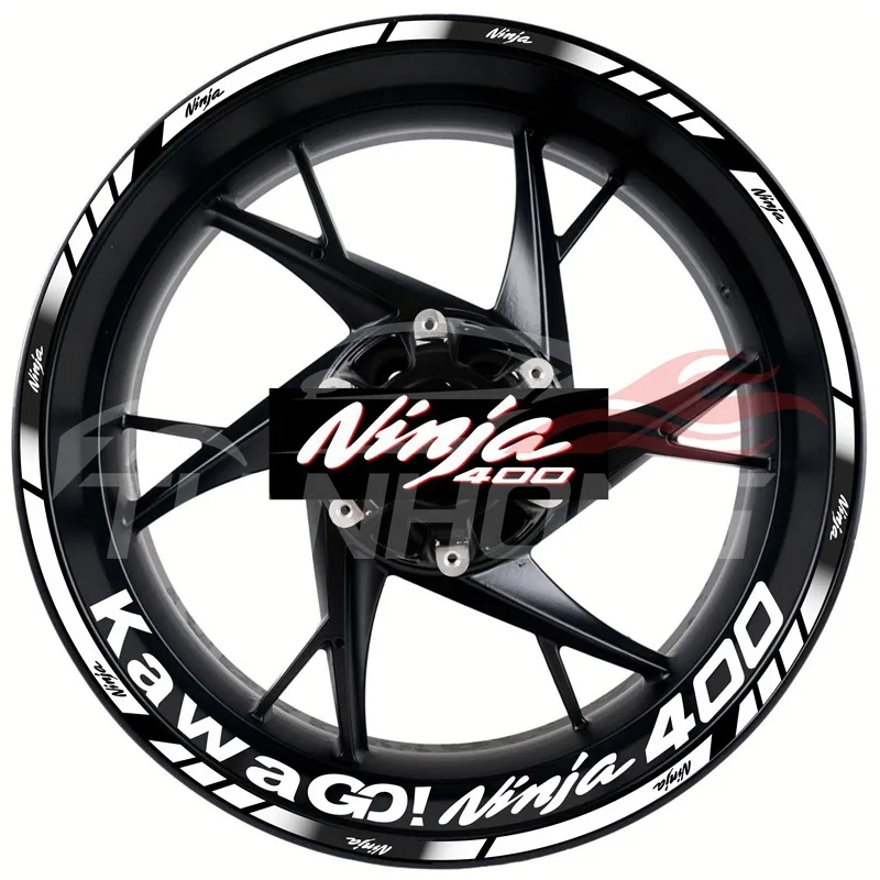 Для мотоцикла Kawasaki 17-дюймовая наклейка на ступицу колеса, украшение логотипа Ninja 125 250 300 400 650 ZX-6r 10R 14R, светоотражающая наклейка на обод
