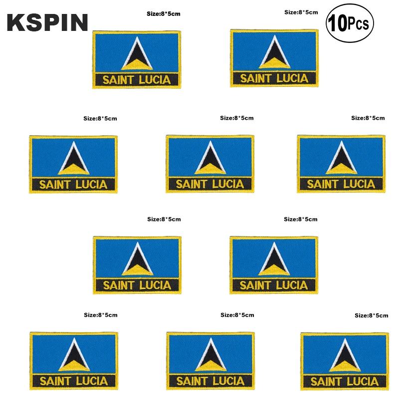 

Saint Lucia Flag Embroidery Patches Iron on Saw on Transfer patches Sewing Applications for Clothes in Home&Garden