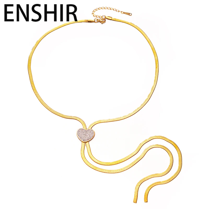Женское Винтажное Ожерелье-цепочка В Форме Змеи ENSHIR Из Нержавеющей Стали 316L С