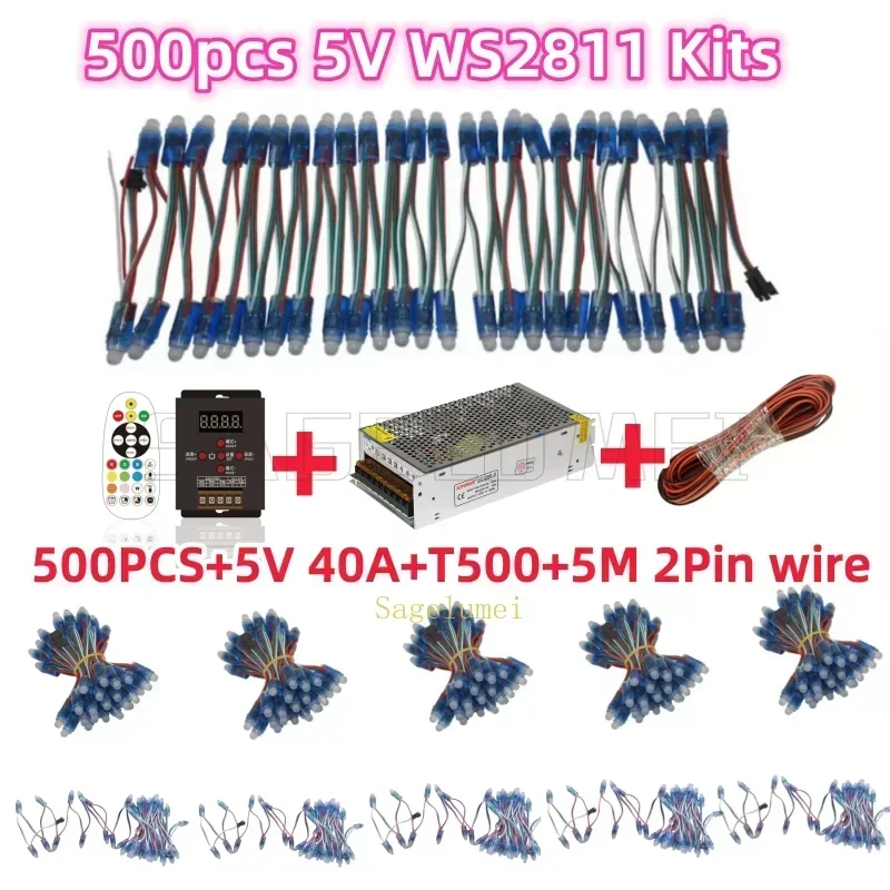 500-1000 шт. T1000S комплекты DC5V 12 мм WS2811 IC полноцветный пиксельный фотомодуль