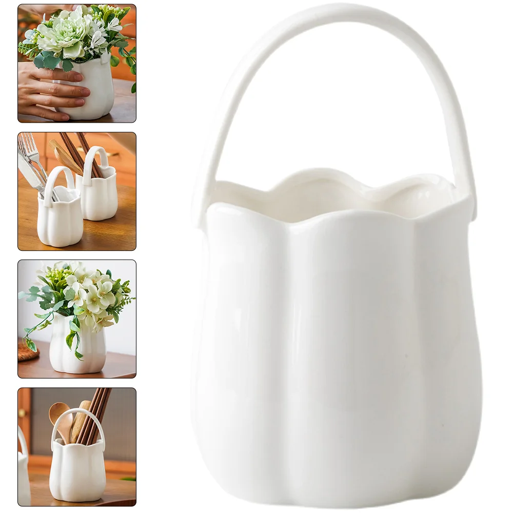 

Ceramic Chopstick Holder Ornament Container Cooking Utensil Organizers Storage Dried Flower Holder Ceramics Silverware Holders
