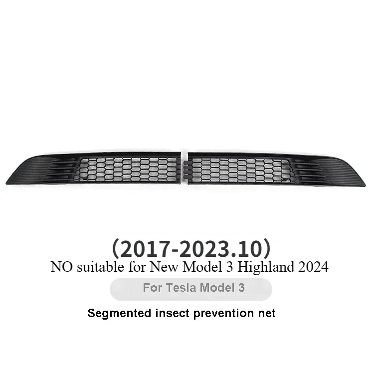 

Сетка от насекомых для Tesla Model Y/3/3 + Highland 2024 ABS Сегментированная Передняя воздухозаборная Защитная крышка аксессуары для предотвращения насекомых