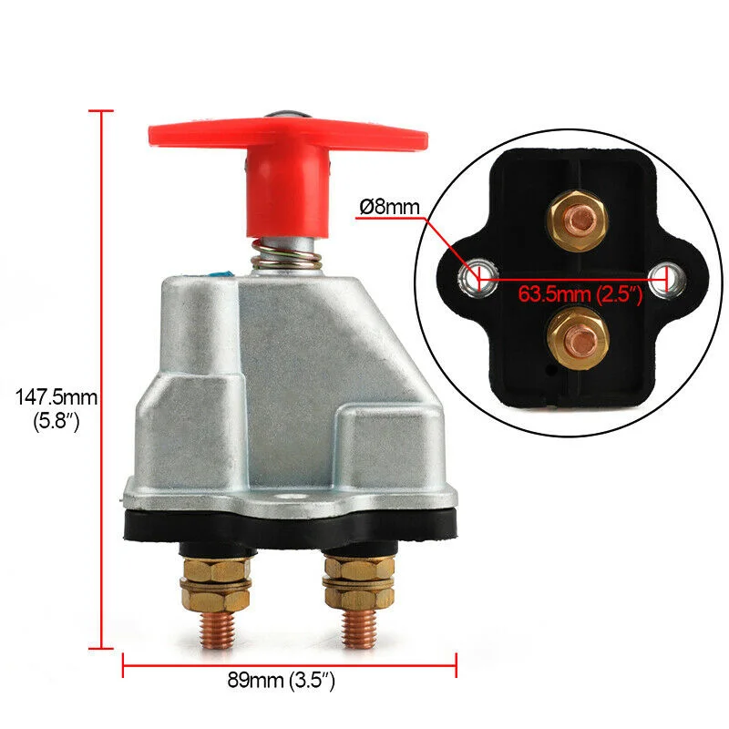12 24V 250A Аккумуляторный изолятор Отсоединяется выключателем Kill Switch с ключом Car Boat RV