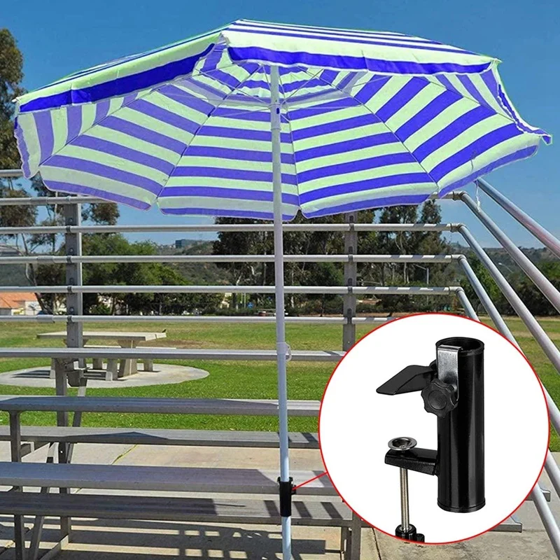 

Portable Parasol Holder Bracket Umbrella Stand Fixed Clip Not Easy To Rust Support Stand For Courtyard Balcony Beach