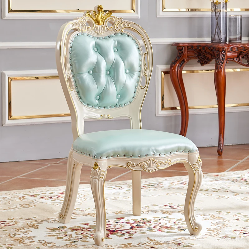 

Rabbit craftsman American style all solid wood dining chair leather book chair European style leisure chair backrest household s