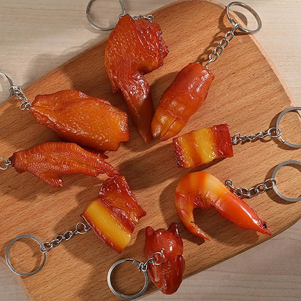 

Phone Pendant Anti-lost Backpack Pendant Vivid PVC Drumstick Shrimp Fast Food Backpack Pendant Toy