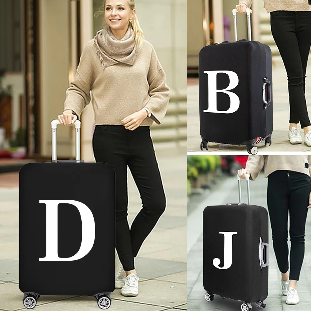 White Letter Print Luggage Cover Elasticity Luggage Protective Covers for 18-32 Inches Trolley High Quality Dust Cover Suitcase