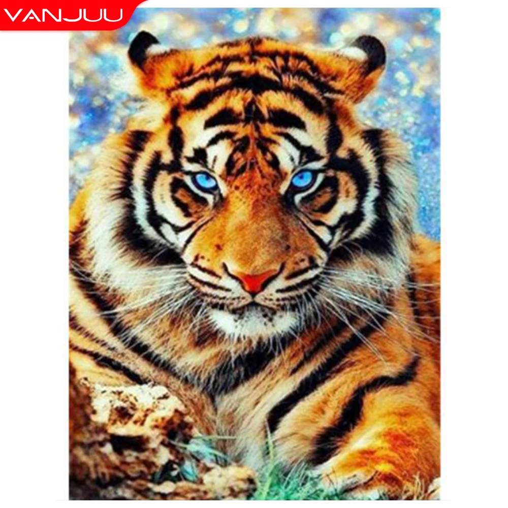 

Алмазная 5D картина с тигром, мозаика из страз «сделай сам», полная вышивка из квадратных/круглых страз, семейный Декор