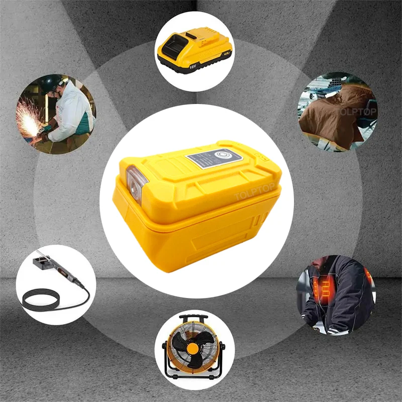 Портативный адаптер для аккумулятора Dewalt 18 в 20 литий-ионная батарея со