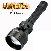 uniquefire 1406 ir 940nm 3 modes zoomable flashlight t50 infrared light night vision torch adjustable focus lantern for hunting