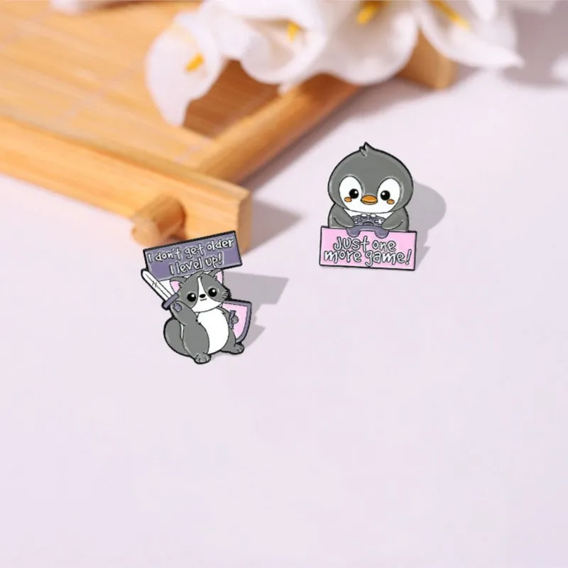 Заколки на заказ кошка крыса Пингвин Енот медведь броши рубашка лацкан значок