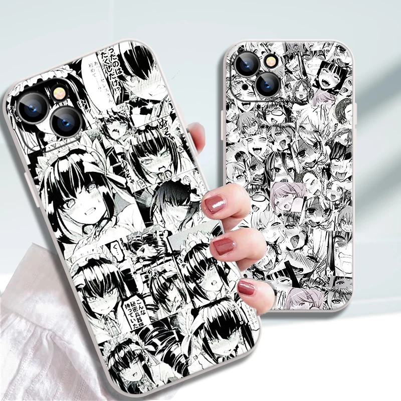 

H Cartoon Girl's Face iPhone White Case For iPhone 11 13 12 Xr Xs 7 X 6 8 2020 Max Plus Mini 12 SE 6s XR ProMax Covers Leather
