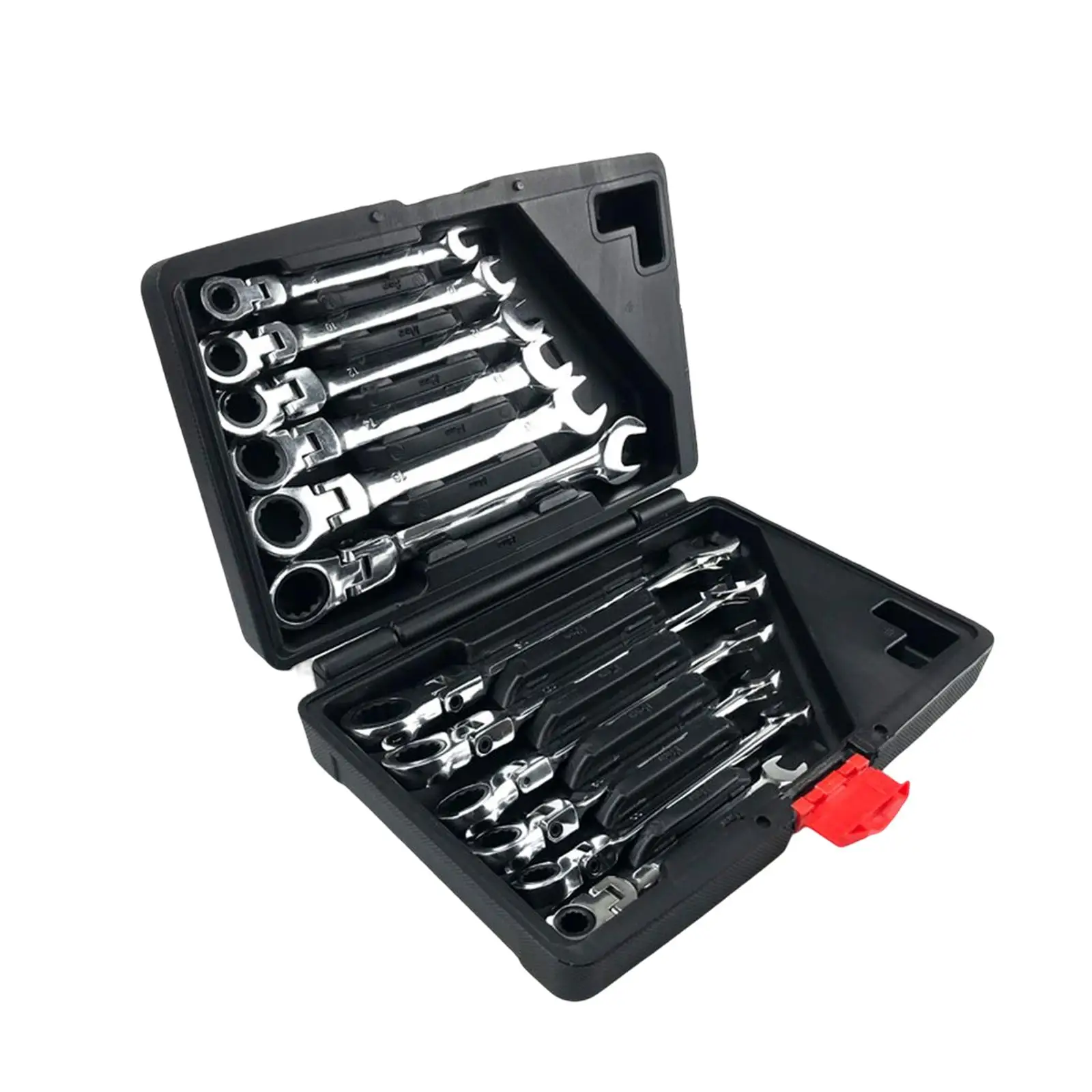 

12Pcs Ratcheting Wrench Set with Toolbox for Household Equipment Repair Home