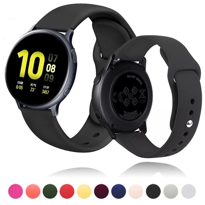 

Ремешок силиконовый для Samsung Galaxy watch 5 pro/4/2/3 40 мм 44 мм/Classic /Active 2/Gear S3, браслет для Huawei GT 2/2e, 20 мм/22 мм