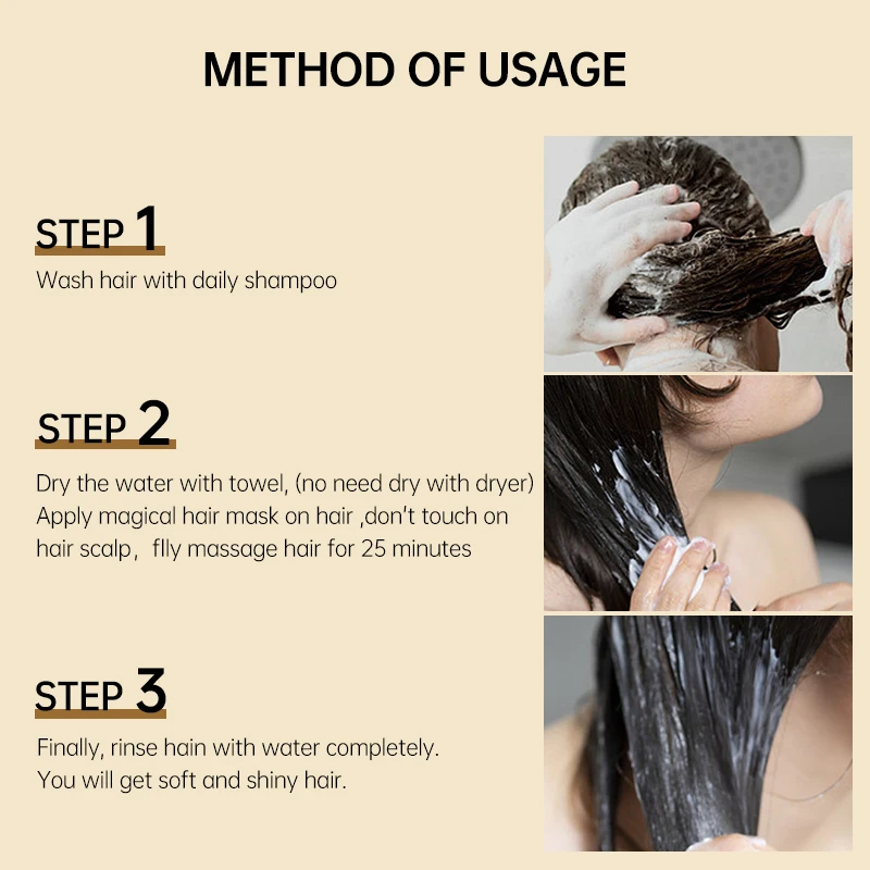 5 Seconds Magical Hair Mask Repairs Frizzy Damage Restore Smooth Hair Professional Keratin Scalp Treatment Hair Care Product images - 6