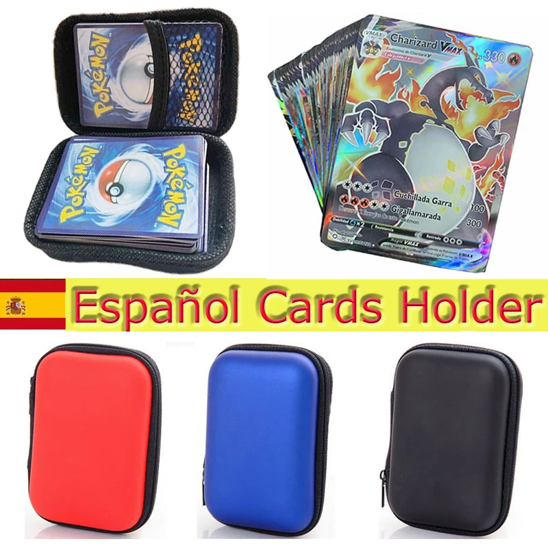

Español Pokemon Cards Album Holder Spanish Pokémon Shining VMAX GX 10pcs Game Binder Case Book Storage Box Kawaii Children Gifts