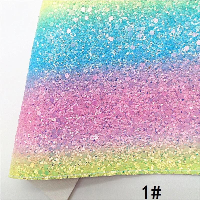 Pastel Радужная блестящая кожа искусственная ткань винил с фетровой подложкой