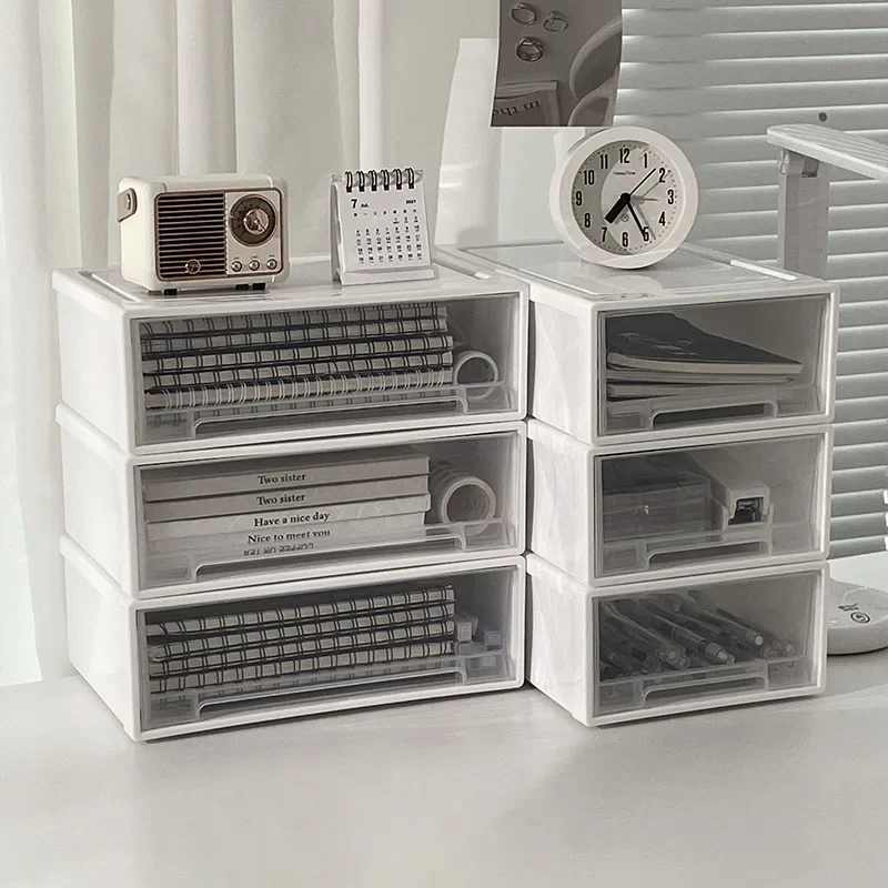 Прозрачный Настольный ящик Стильная коробка для хранения студенческого