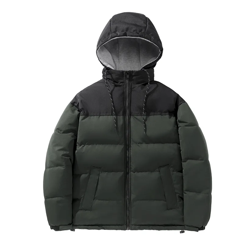 

Men Winter Casual Windbreaker Jacket Brand Outdoor Hooded Waterproof Jacket Man Coat Patchwork Warm Thick Cotton Padded Parkas