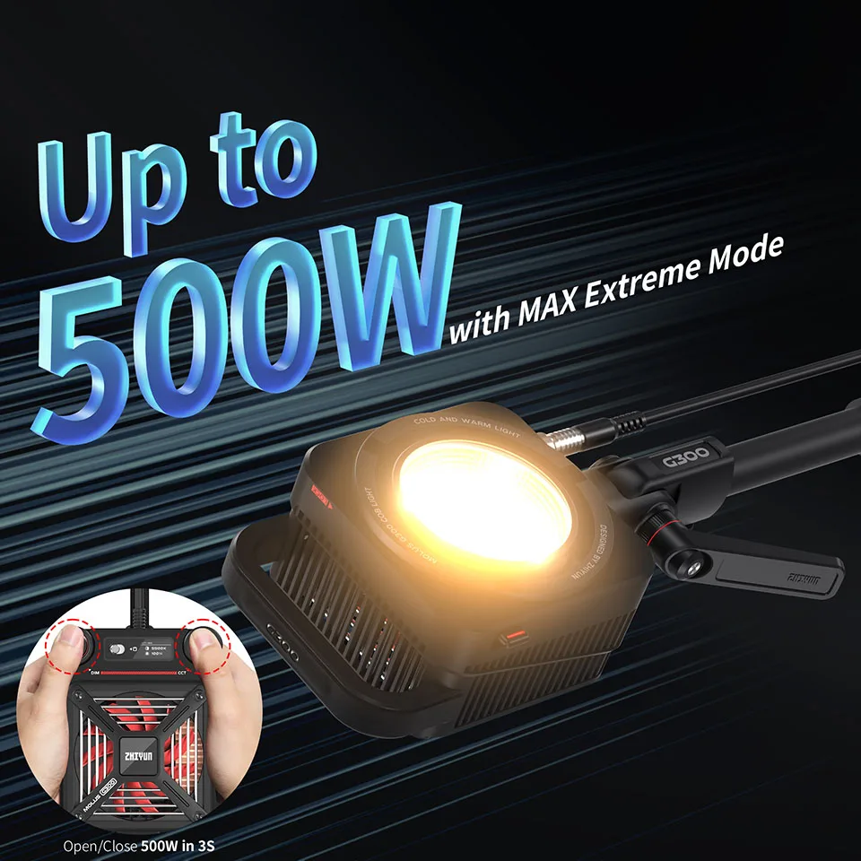 ZHIYUN MOLUS G300 300W COB светодиодный 2700K-6500K лампы для видеосъемки с управлением через