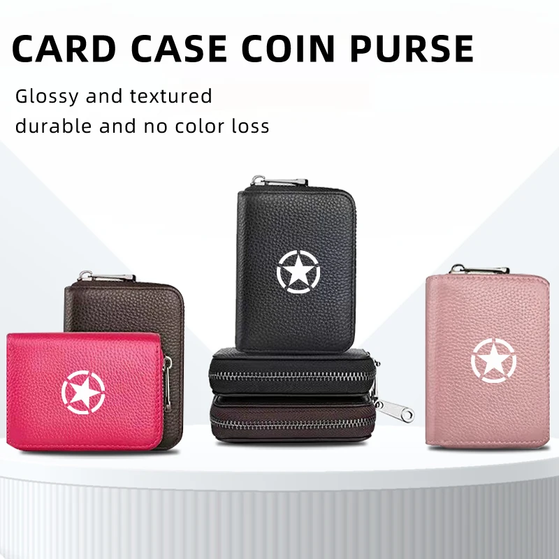 Женский кошелек на молнии с логотипом автомобиля для монет портативный кожаный