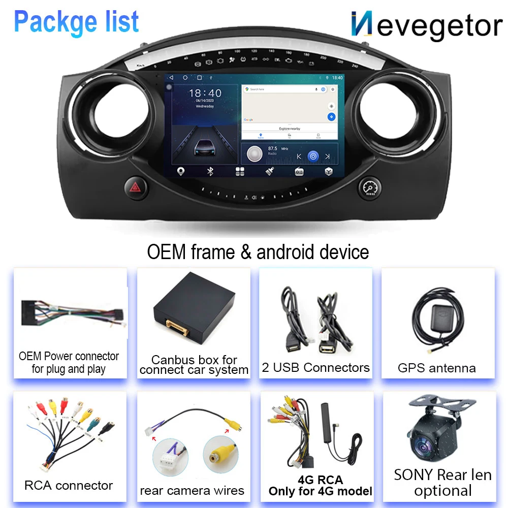 Автомагнитола на Android для BMW Mini Cooper S R50 R52 R53 2004 2005 2006 2007 мультимедийный