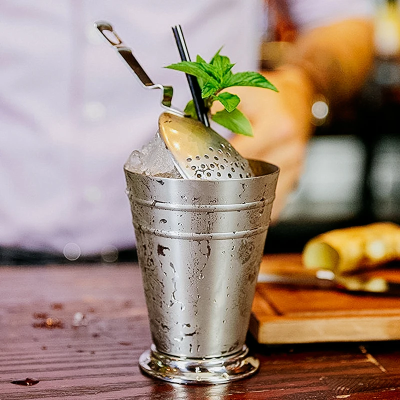 

Кружка с мятной чашкой 304, металлическая стеклянная кружка из нержавеющей стали для коктейлей Mojito, Мятная Кружка 400 мл, Новинка