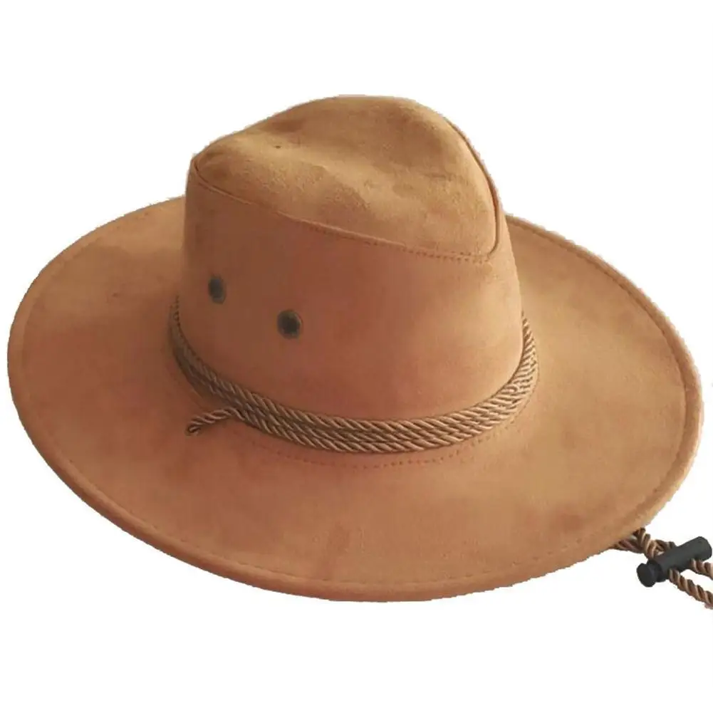 

Solid Color Men's Western Cowboy Hat Big-edge Gentleman Cowgirl Jazz Hats Panama Western Costume Party Mongolian Caps For M L8U6