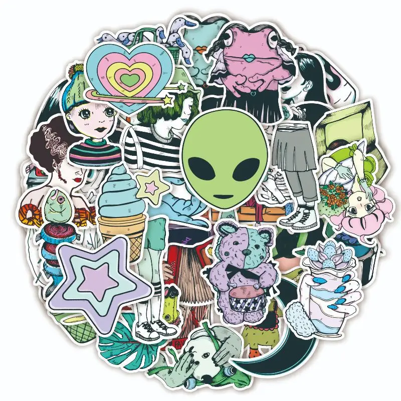 50pcs Dark Element Stickers Laptop Bicycle Guitar Skateboard