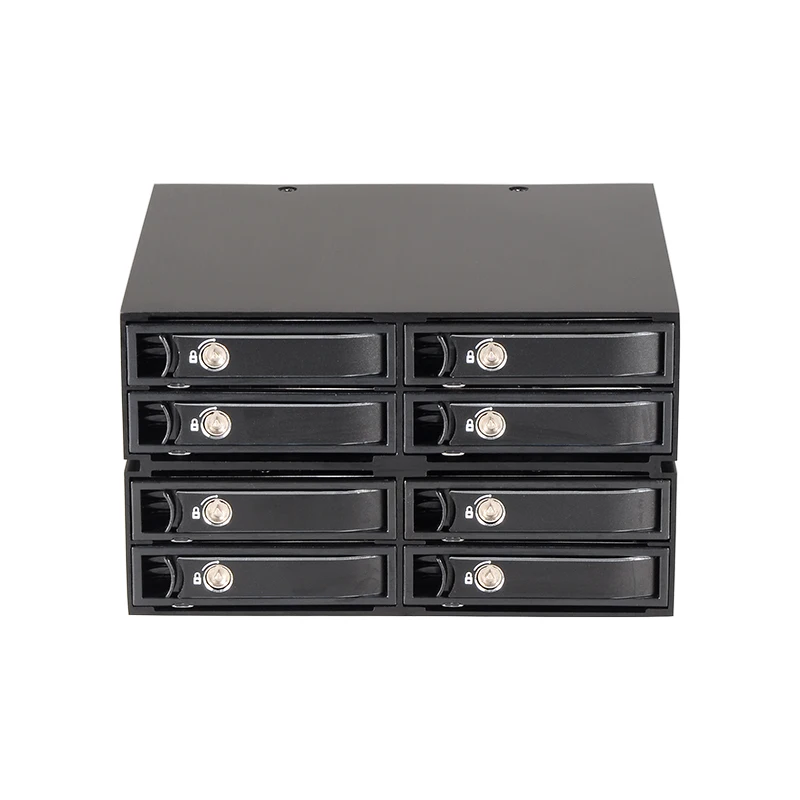 

8 Bay 2.5in SAS/SATA Removable SSD/HDD Backplane Hdd Enclosure for 2 x External 5.25"Bay