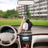 car pendant baseball gloves bat hanging pendant ornaments auto interior rear view mirror decoration dangle trim car styling
