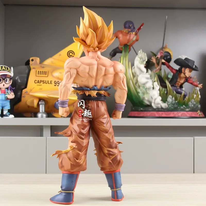 Фото Фигурка Сон Гоку 31 см, модель Dragon Ball Z, коллекционная статуэтка DBZ SSJ, игрушка, аниме, Супер Сайян, коллекция GK, украшение, подарок №5